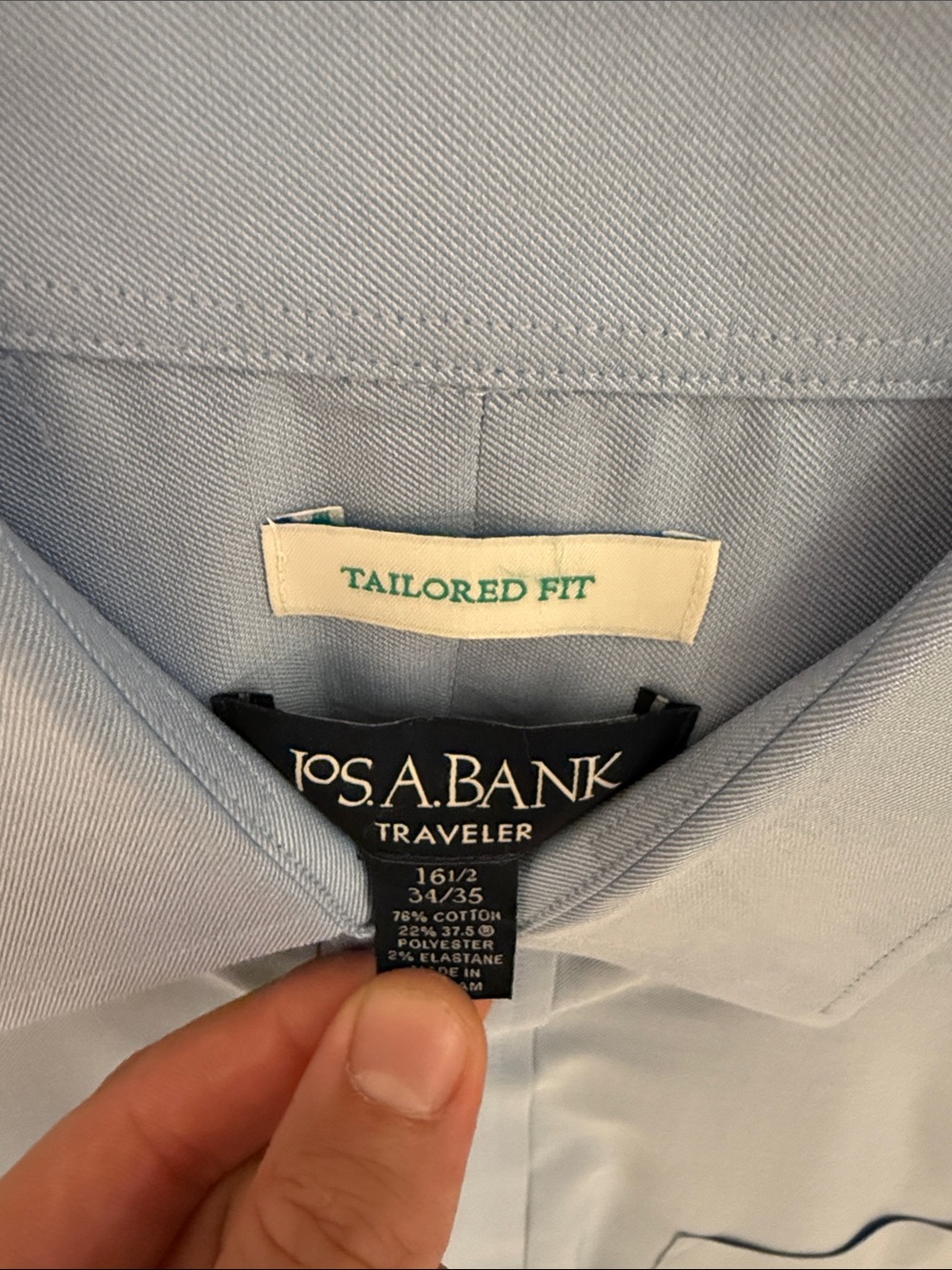 Jos. A. Bank Light Blue Tailored Fit Traveler Dress Shirt